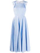 Emilia Wickstead Textured Flared Dress - Blue
