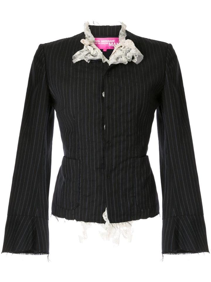 Junya Watanabe Comme Des Garçons Pre-owned Ruffled Lace Pinstriped