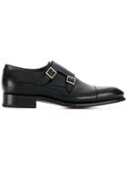 Santoni Buckled Monk Shoes - Black