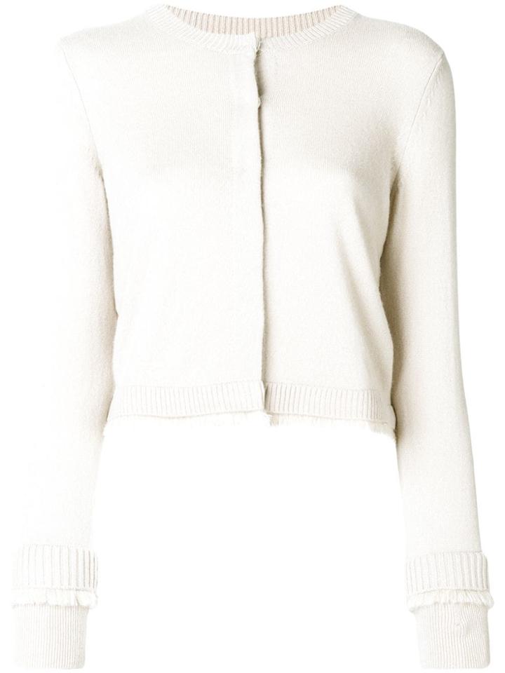 Paule Ka Cropped Cashmere Cardigan - White