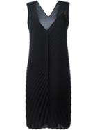 Maison Margiela Pleated Shift Dress, Women's, Size: 44, Black, Polyester