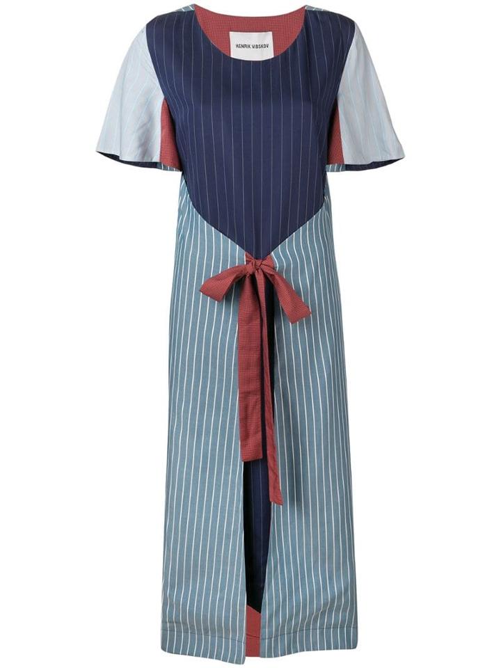Henrik Vibskov Striped Wrap Dress - Blue