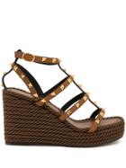 Valentino Valentino Garavani Rockstud Ankle Strap 95mm Sandals - Brown