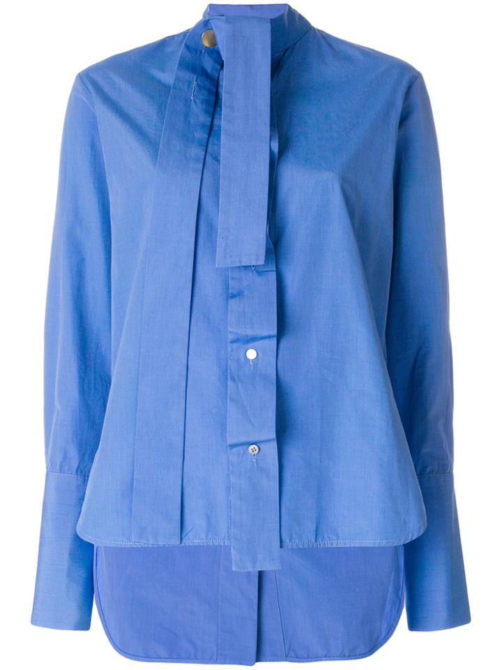 Eudon Choi Front And Back Placket Detailed Shirt - Blue