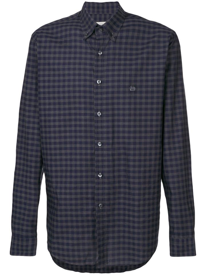 Etro Checked Button-down Shirt - Blue