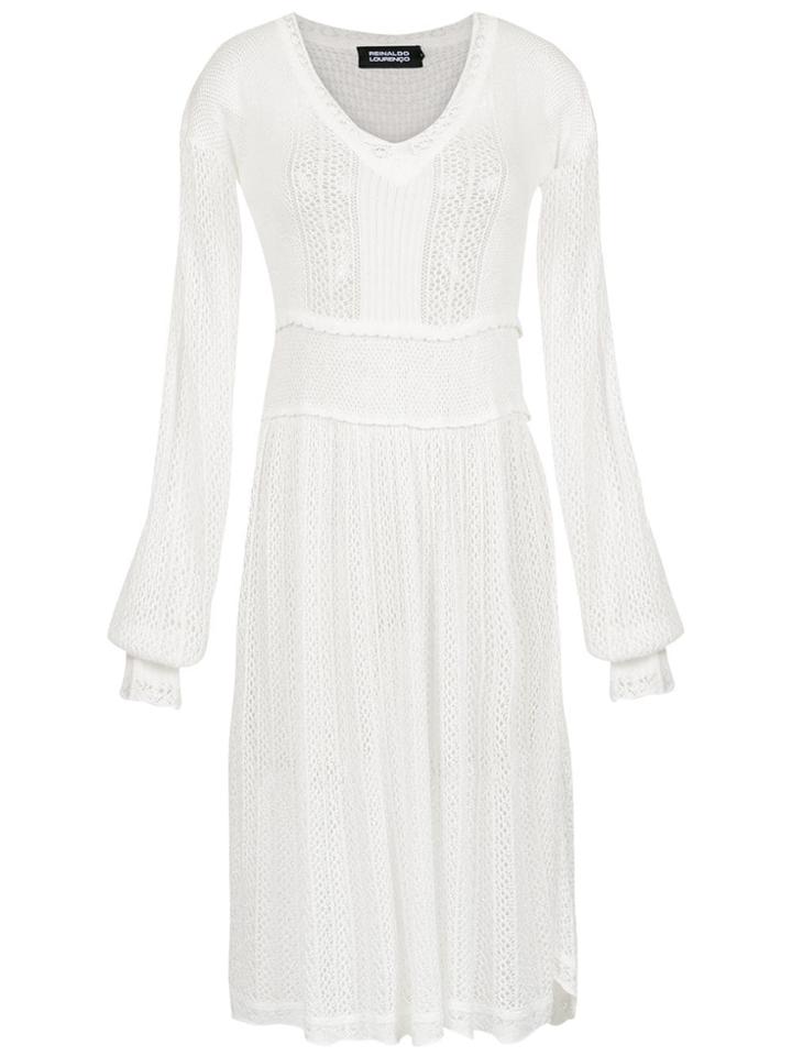 Reinaldo Lourenço Long Sleeved Knitted Dress - White