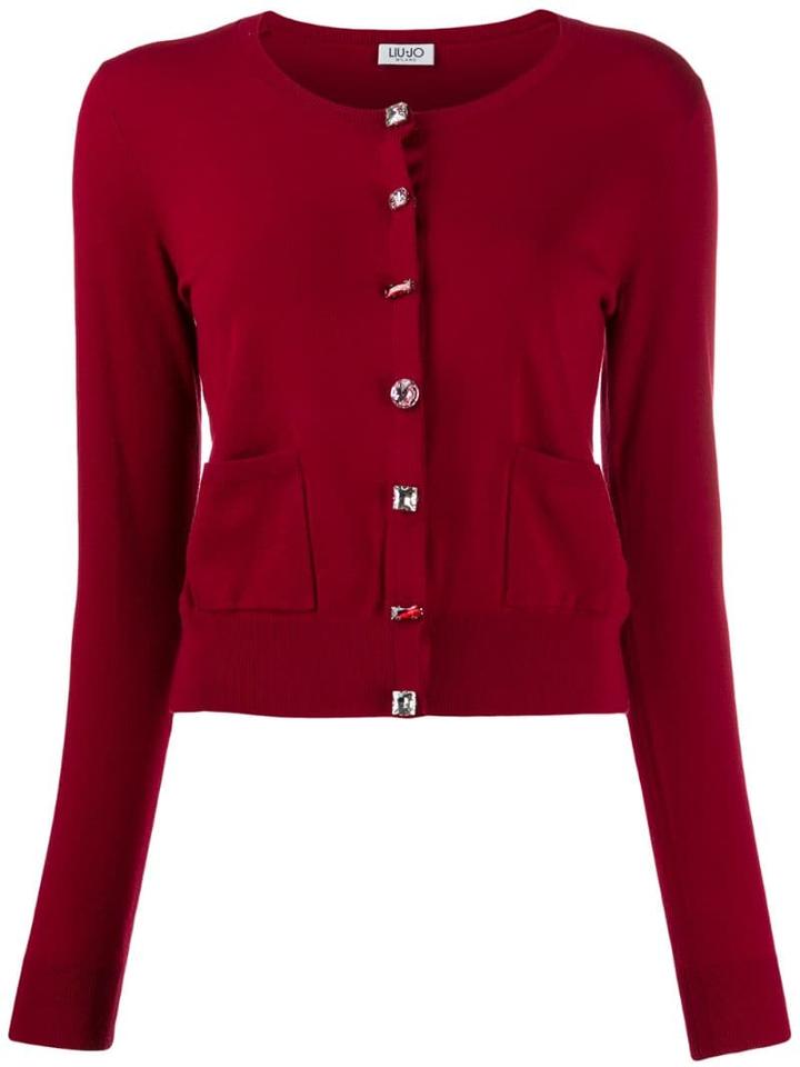 Liu Jo Embellished Slim-fit Cardigan - Red