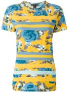 Marc By Marc Jacobs Striped Floral Print T-shirt