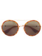 Gucci Eyewear Round Frame Metal Sunglasses - Yellow & Orange