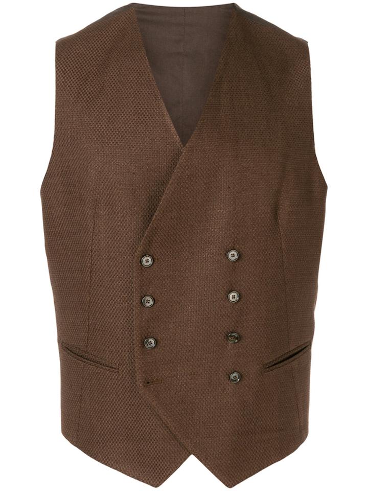 Tagliatore Double-breasted Waistcoat - Brown