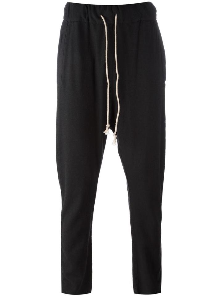 Poème Bohémien Drawstring Drop-crotch Sweatpants, Men's, Size: 46, Black, Cotton/viscose/spandex/elastane