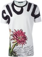 Dolce & Gabbana Floral Print T-shirt, Men's, Size: 54, Grey, Cotton