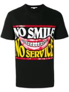 Stella Mccartney - No Smile No Service Print T-shirt - Men - Cotton - S, Black, Cotton