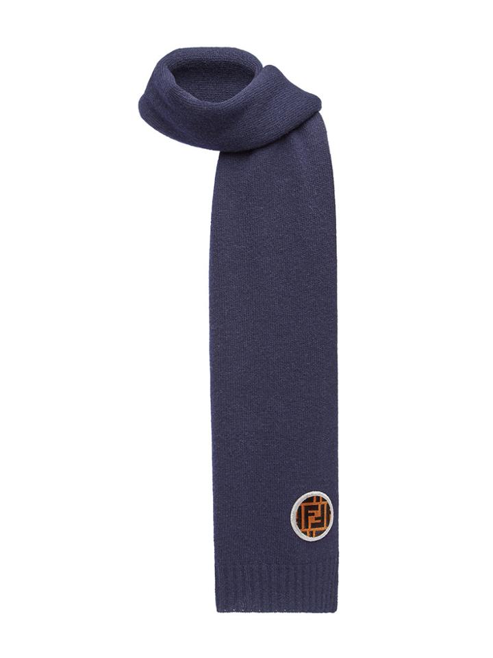 Fendi Ff Motif Patch Scarf - Blue