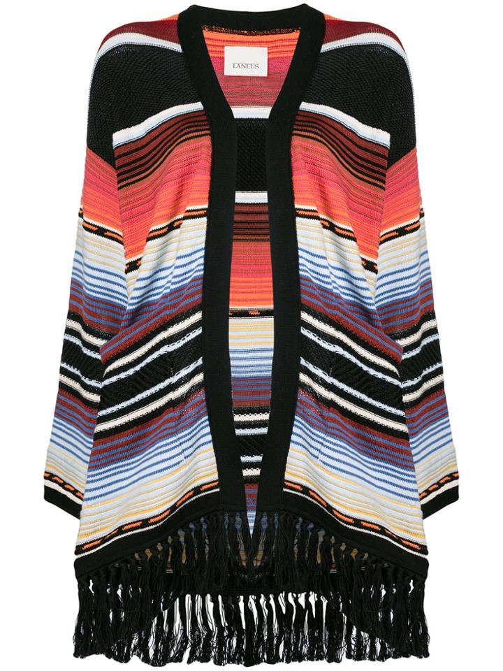 Laneus Striped Oversized Cardigan - Multicolour