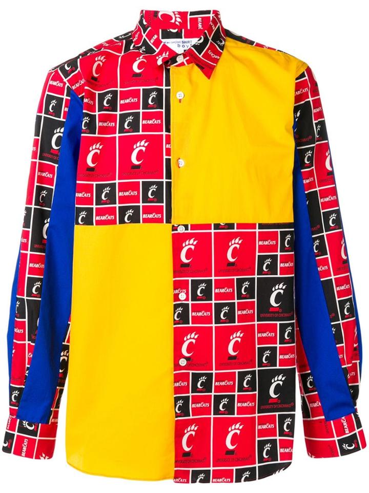Comme Des Garçons Patchwork Print Shirt - Red