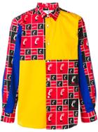Comme Des Garçons Patchwork Print Shirt - Red