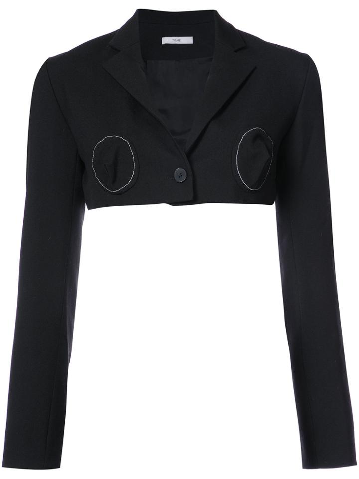 Tome Cropped Deconstructed Blazer - Black