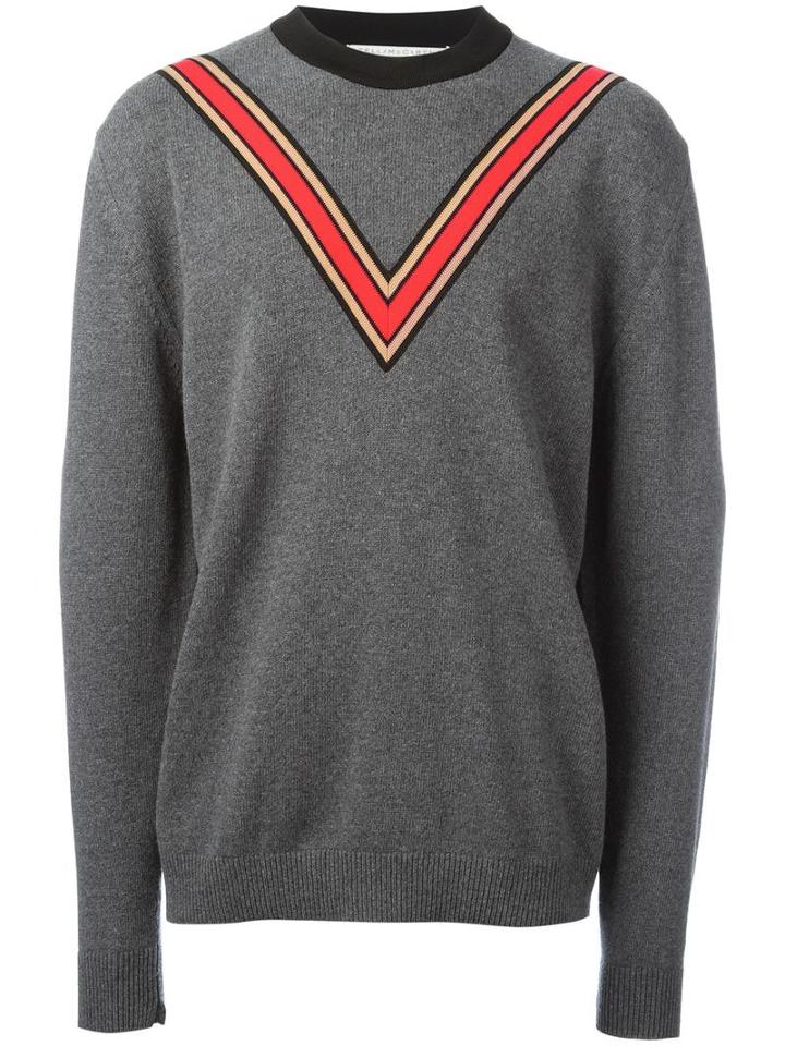 Stella Mccartney V-neck Intarsia Jumper, Men's, Size: Small, Grey, Cashmere/wool/polypropylene