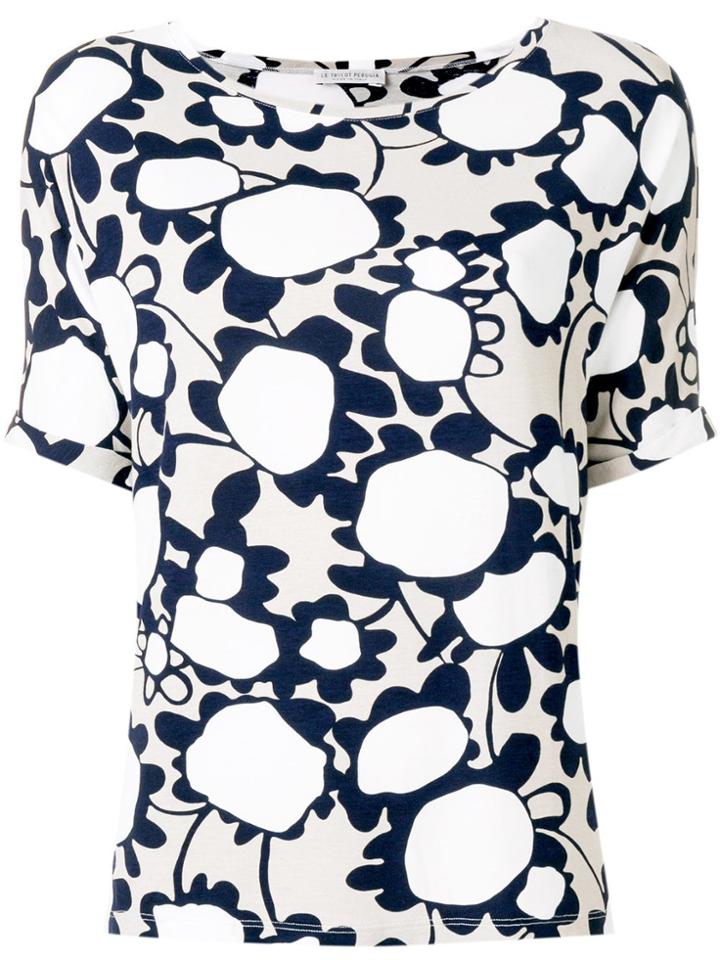 Le Tricot Perugia Floral Short-sleeve Top - Neutrals