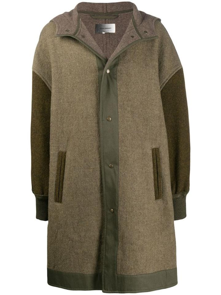 Isabel Marant Oversized Colour Block Coat - Green