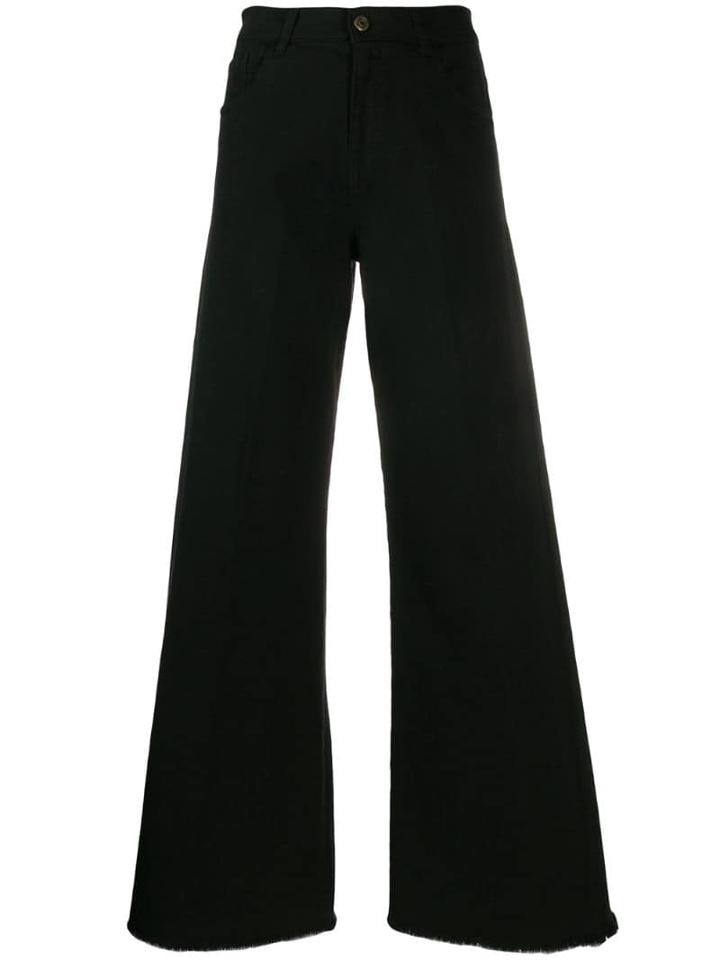L'autre Chose High-waisted Wide Leg Trousers - Black