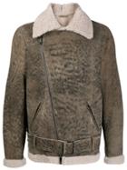 Giorgio Brato Zipped Shearling Jacket - Grey