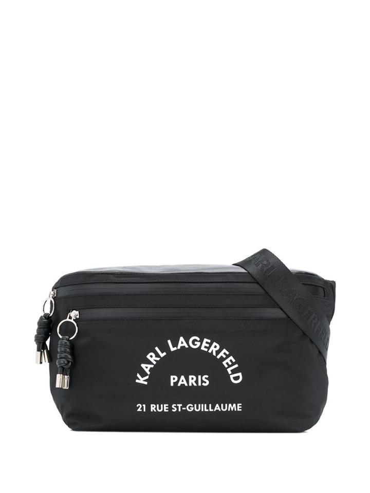 Karl Lagerfeld Logo Zipped Belt Bag - Black
