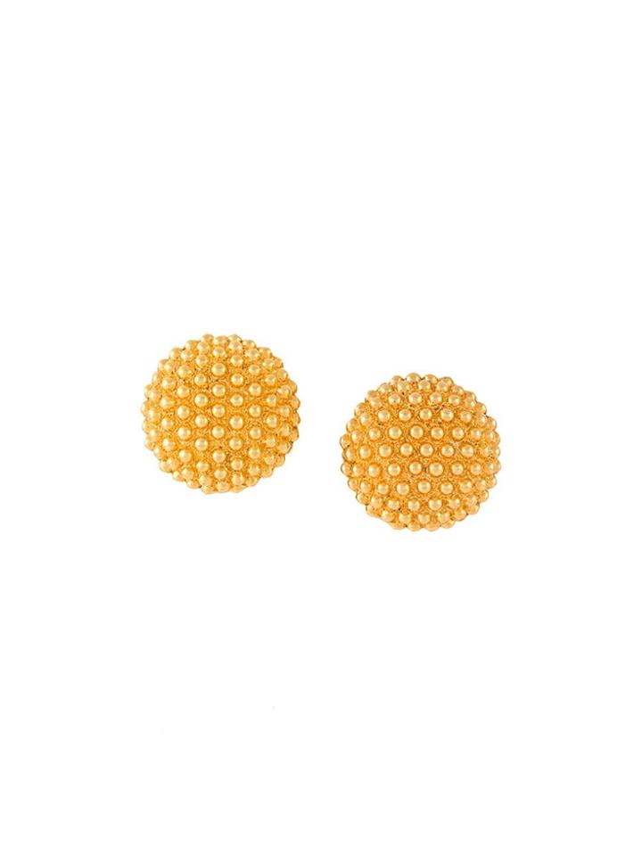 Yves Saint Laurent Vintage Studded Clip-on Earrings - Metallic