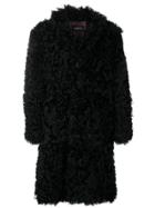 Numerootto Oversized Single Breasted Coat - Black