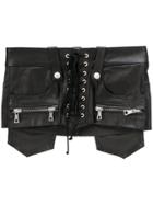 Unravel Project Wide Lace-up Belt - Black