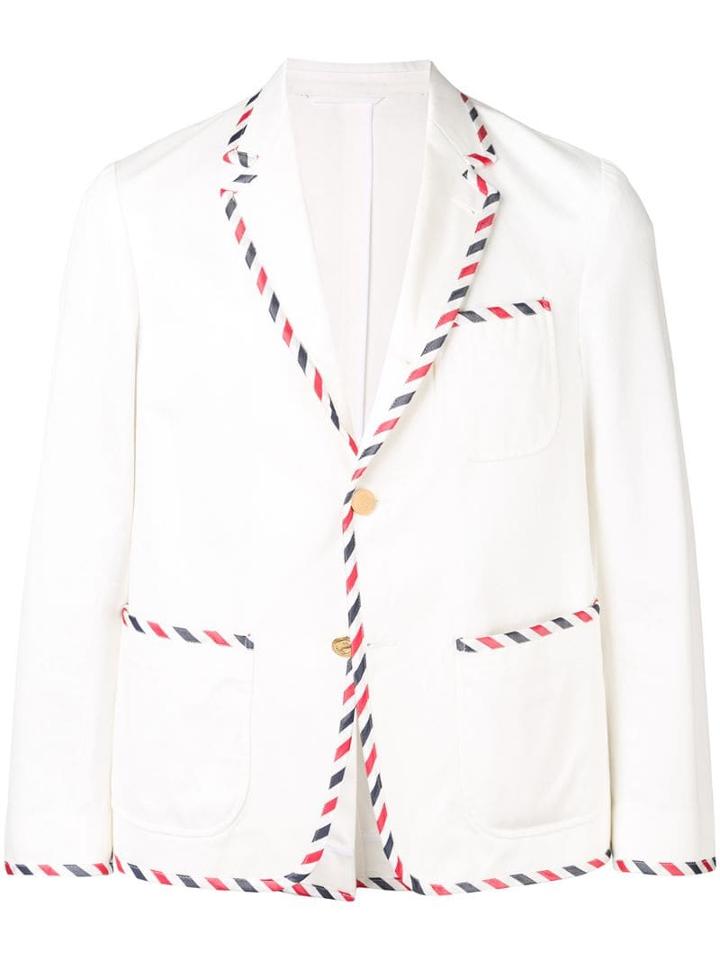 Thom Browne Unconstructed Tux Sack Sport Coat - White