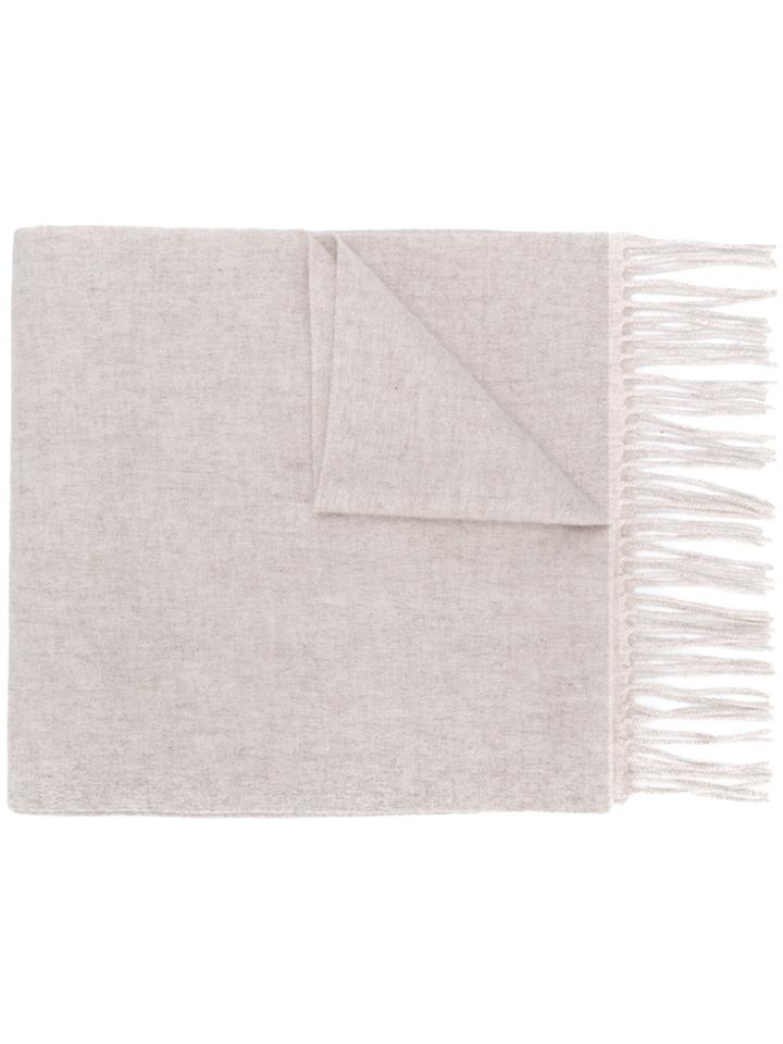 N.peal Fringed Woven Scarf - Nude & Neutrals