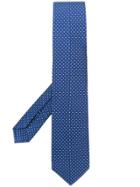 Corneliani Geometric Embroidered Tie - Blue