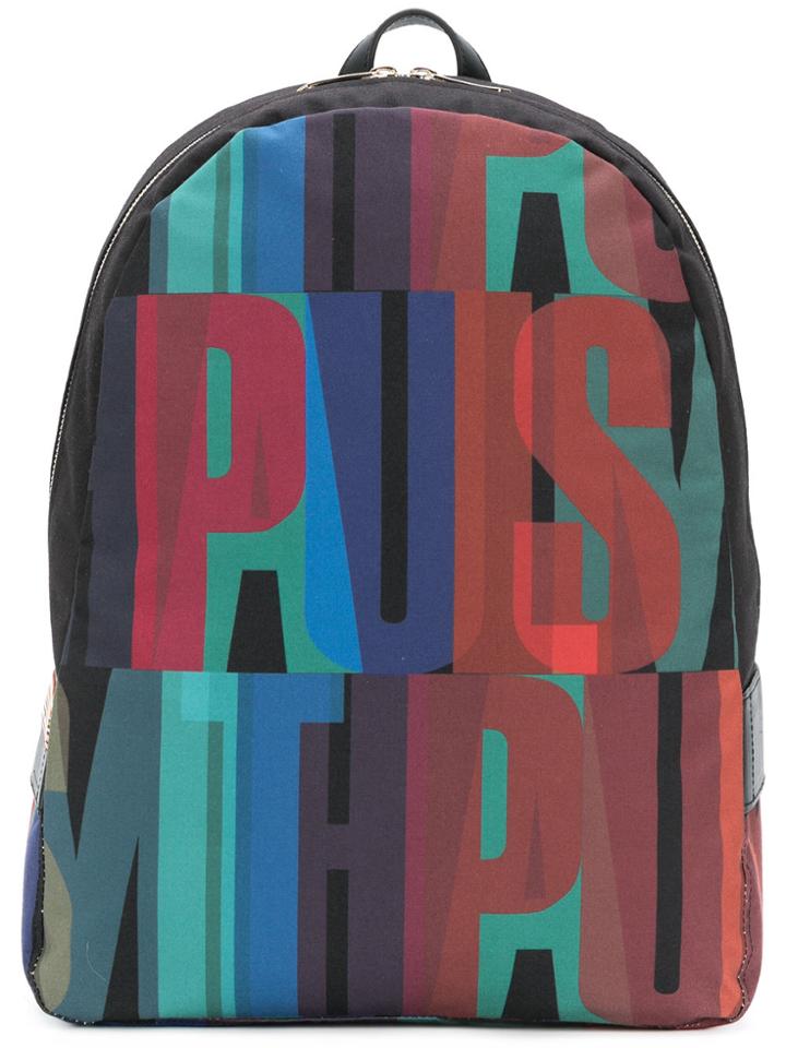 Paul Smith Logo Lettering-print Backpack - Multicolour