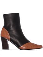 Reike Nen Woven Detail Ankle Boots - Brown
