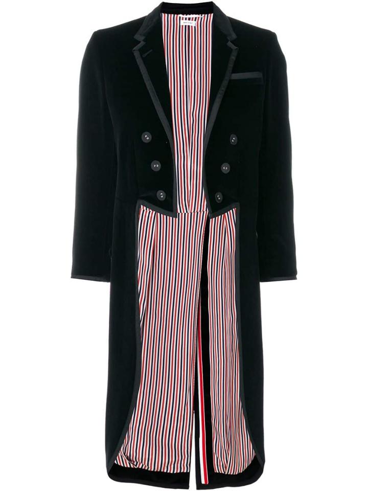 Thom Browne Tonal Grosgrain-tipped Tailcoat In Velvet - Black
