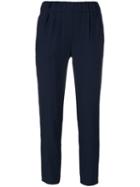 Brunello Cucinelli - Cropped Tailored Trousers - Women - Polyester/acetate/cupro/virgin Wool - 44, Blue, Polyester/acetate/cupro/virgin Wool