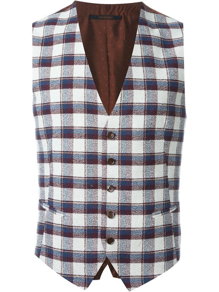 Tagliatore Checked Pattern Waistcoat