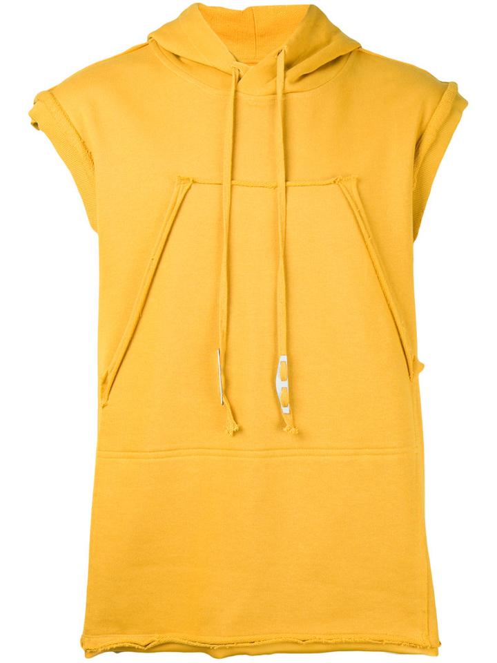 Damir Doma - Sleeveless Hoodie - Men - Cotton/polyamide - M, Yellow/orange, Cotton/polyamide