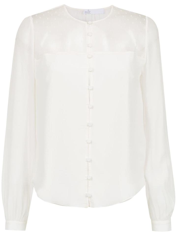 Nk Lace Silk Blouse - White