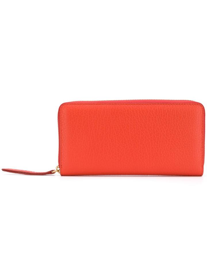 Maison Margiela Textured Zip Around Wallet - Orange