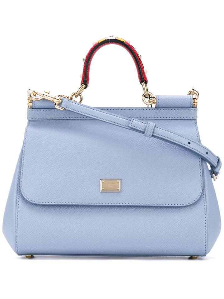 Dolce & Gabbana - 'sicily' Medium Bag - Women - Calf Leather/metal - One Size, Blue, Calf Leather/metal