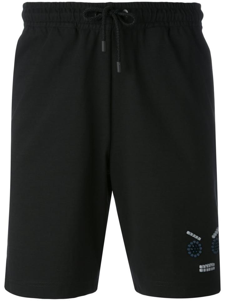 Fendi - Fendi Faces Track Shorts - Men - Cotton/spandex/elastane - 44, Black, Cotton/spandex/elastane