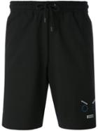 Fendi - Fendi Faces Track Shorts - Men - Cotton/spandex/elastane - 44, Black, Cotton/spandex/elastane