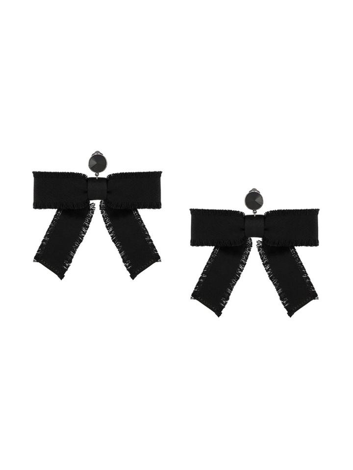 Red Valentino Red(v) Gemstone And Bow Earring - Black