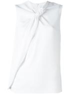 Carven Knot Detail Sleeveless Blouse, Women's, Size: 42, White, Polyester