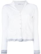 Transit - Contrast Cuff Knitted Cardigan - Women - Cotton/linen/flax/spandex/elastane/viscose - 2, White, Cotton/linen/flax/spandex/elastane/viscose