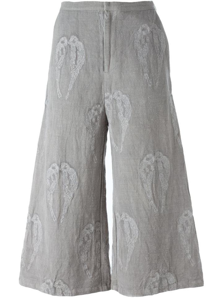 Alice Waese Embroidered Christie Trousers, Women's, Size: S, Grey, Cotton/linen/flax