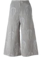 Alice Waese Embroidered Christie Trousers, Women's, Size: S, Grey, Cotton/linen/flax